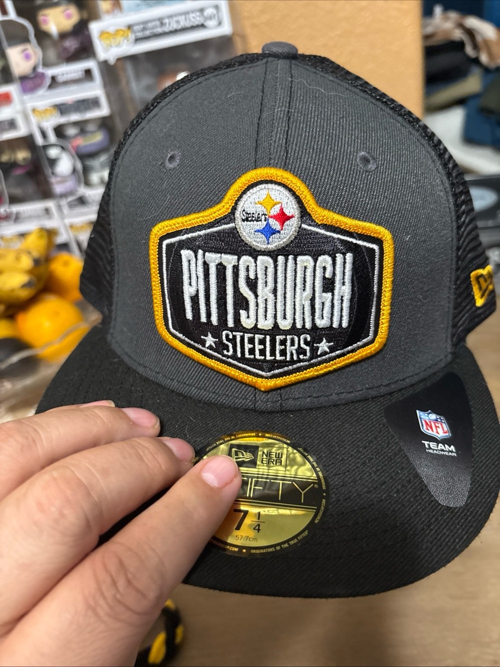 New Era Pittsburgh Steelers Black & Gray Patch Snapback